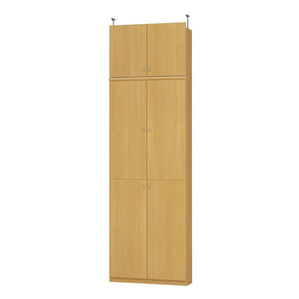 (商品画像) エースラック/カラーラック オーダーメイド 天井突っ張り 扉付 奥行19cm×高さ226～235cm×幅60～70cm（標準タイプ）