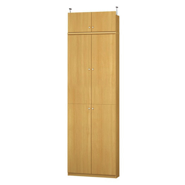 (商品画像) エースラック/カラーラック オーダーメイド 天井突っ張り 扉付 奥行19cm×高さ230～239cm×幅60～70cm（標準タイプ）