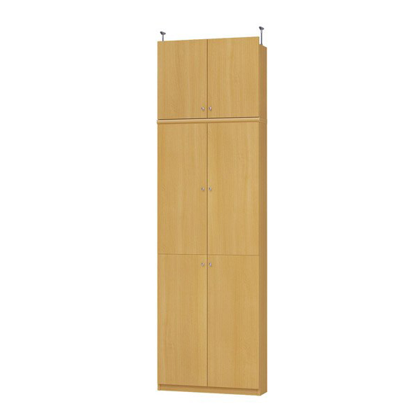 (商品画像) エースラック/カラーラック オーダーメイド 天井突っ張り 扉付 奥行19cm×高さ232～241cm×幅60～70cm（標準タイプ）