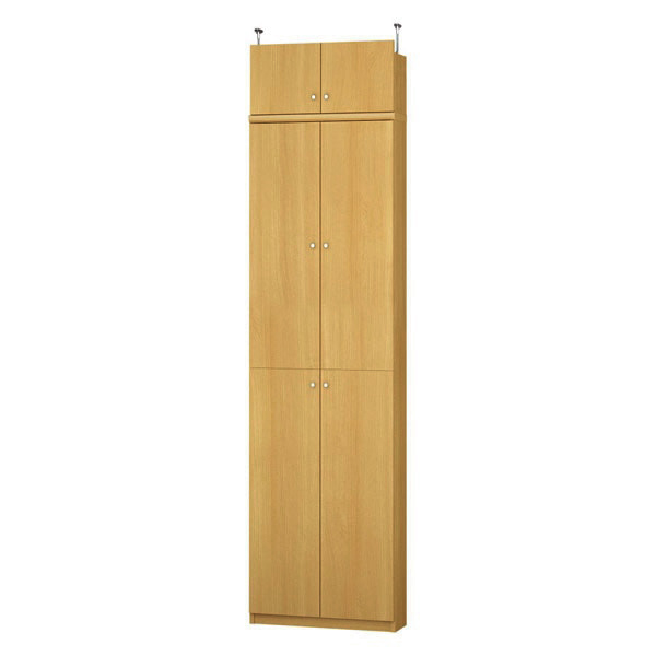 (商品画像) エースラック/カラーラック オーダーメイド 天井突っ張り 扉付 奥行19cm×高さ230～239cm×幅45～59cm（タフタイプ）