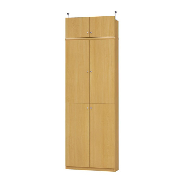 (商品画像) エースラック/カラーラック オーダーメイド 天井突っ張り 扉付 奥行19cm×高さ208～217cm×幅60～70cm（タフタイプ）