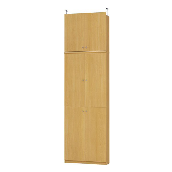 (商品画像) エースラック/カラーラック オーダーメイド 天井突っ張り 扉付 奥行19cm×高さ241.1～250.1cm×幅60～70cm（タフタイプ）