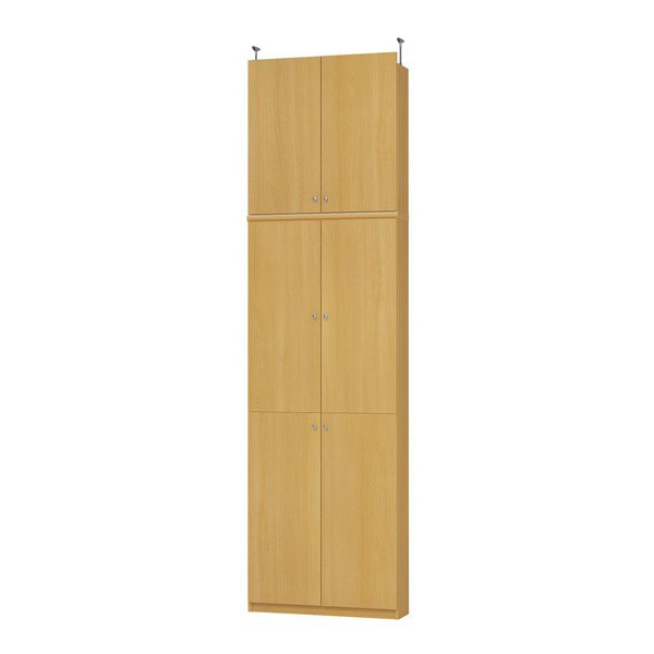 (商品画像) エースラック/カラーラック オーダーメイド 天井突っ張り 扉付 奥行19cm×高さ250～259cm×幅60～70cm（タフタイプ）