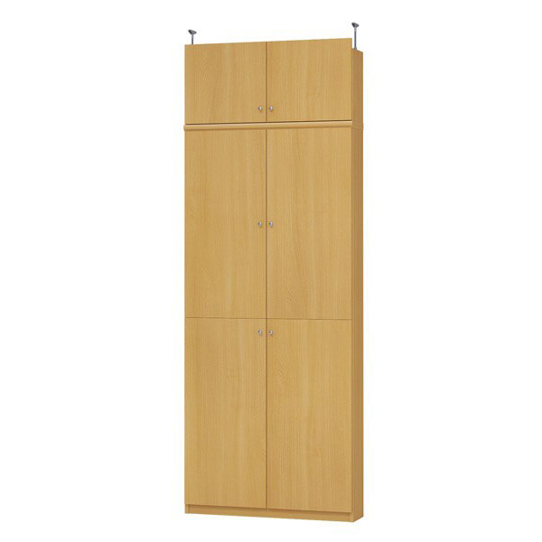 (商品画像) エースラック/カラーラック オーダーメイド 天井突っ張り 扉付 奥行19cm×高さ217～226cm×幅71～80cm（タフタイプ）