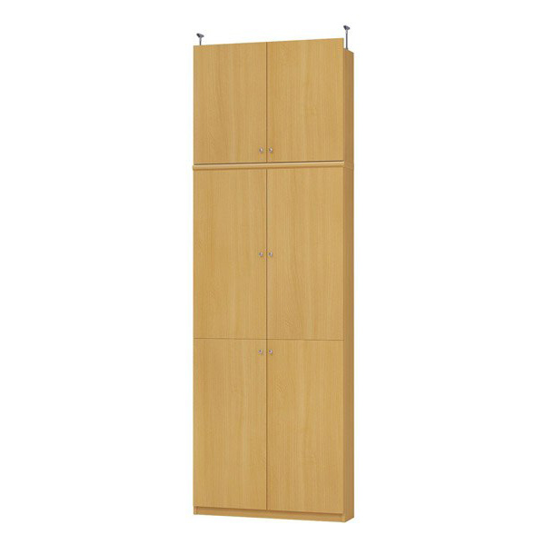 (商品画像) エースラック/カラーラック オーダーメイド 天井突っ張り 扉付 奥行19cm×高さ241.1～250.1cm×幅71～80cm（タフタイプ）