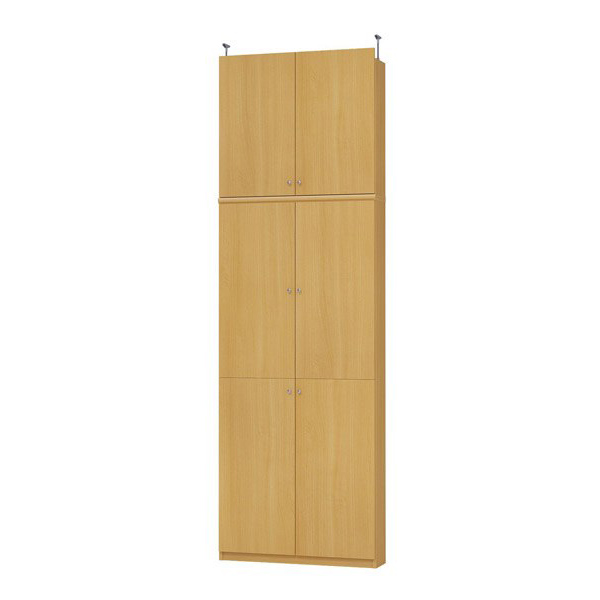 (商品画像) エースラック/カラーラック オーダーメイド 天井突っ張り 扉付 奥行19cm×高さ250～259cm×幅71～80cm（タフタイプ）