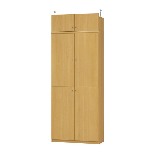 (商品画像) エースラック/カラーラック オーダーメイド 天井突っ張り 扉付 奥行31cm×高さ208～217cm×幅71～80cm（タフタイプ）