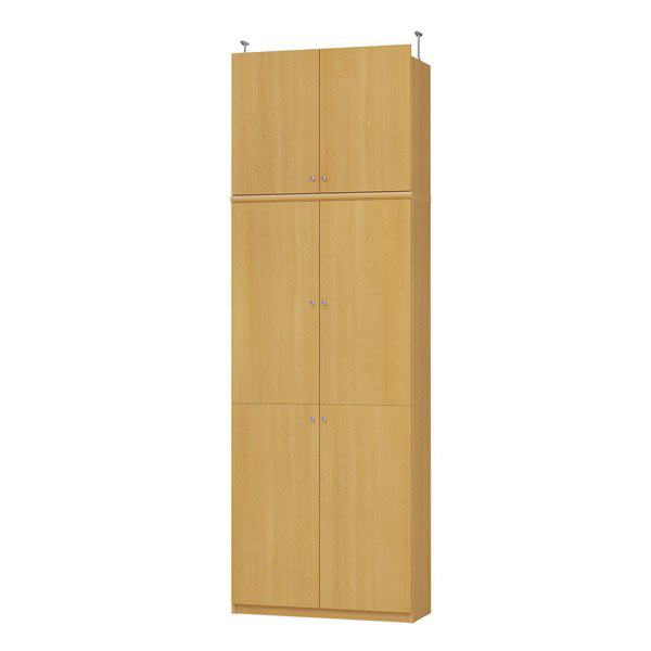 (商品画像) エースラック/カラーラック オーダーメイド 天井突っ張り 扉付 奥行25cm×高さ241.1～250.1cm×幅71～80cm（タフタイプ）