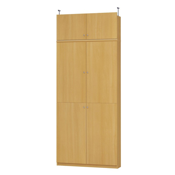 (商品画像) エースラック/カラーラック オーダーメイド 天井突っ張り 扉付 奥行19cm×高さ217～226cm×幅81～90cm（タフタイプ）