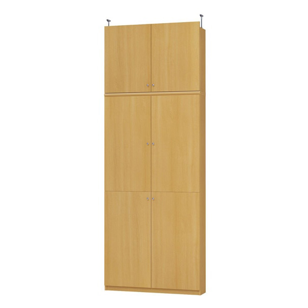 (商品画像) エースラック/カラーラック オーダーメイド 天井突っ張り 扉付 奥行19cm×高さ241.1～250.1cm×幅81～90cm（タフタイプ）