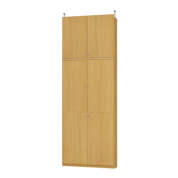 (商品画像) エースラック/カラーラック オーダーメイド 天井突っ張り 扉付 奥行19cm×高さ250～259cm×幅81～90cm（タフタイプ）