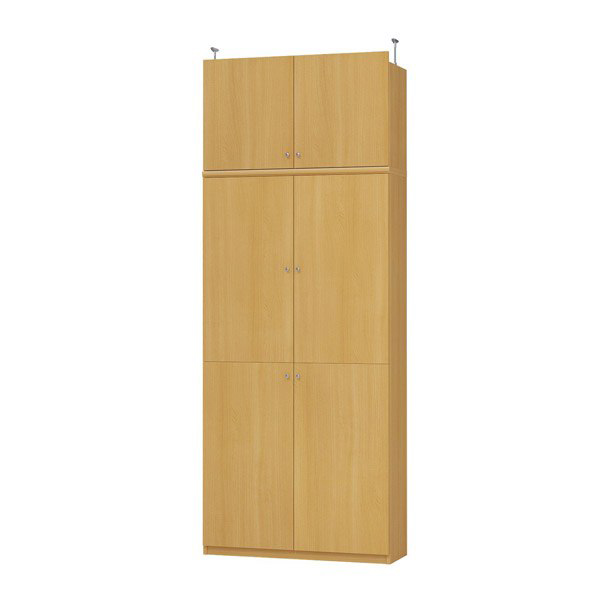 (商品画像) エースラック/カラーラック オーダーメイド 天井突っ張り 扉付 奥行31cm×高さ232～241cm×幅81～90cm（タフタイプ）